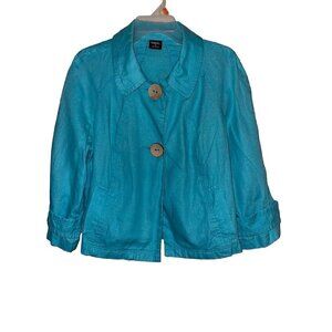Tribal Women's Light Linen Career Work Teal Jacket Size 12
